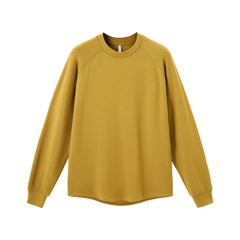 Warm Long-Sleeved T-Shirt Trendy Solid Color Loose Round Neck Base Layer