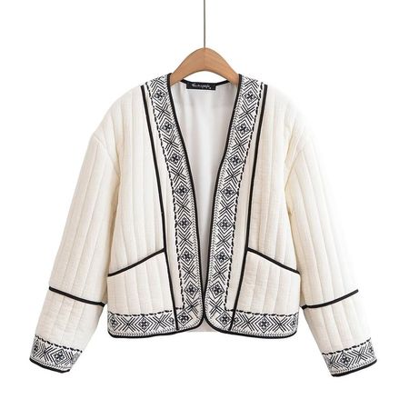 Autumn New Women's Embroidery Fashion Open-Front Long-Sleeved Coat